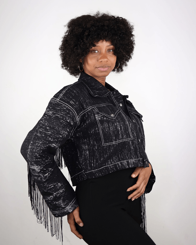 Veste à frange (noir)