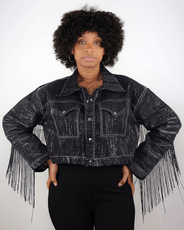 Veste à frange (noir)
