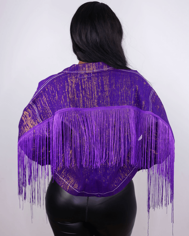 Veste à frange (violet) en pré-commande 