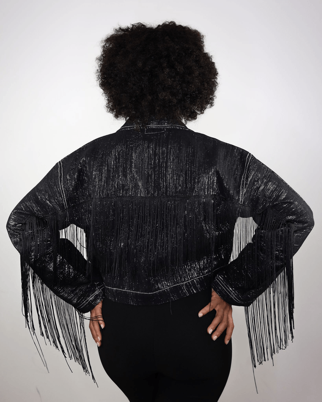 Veste à frange (noir)