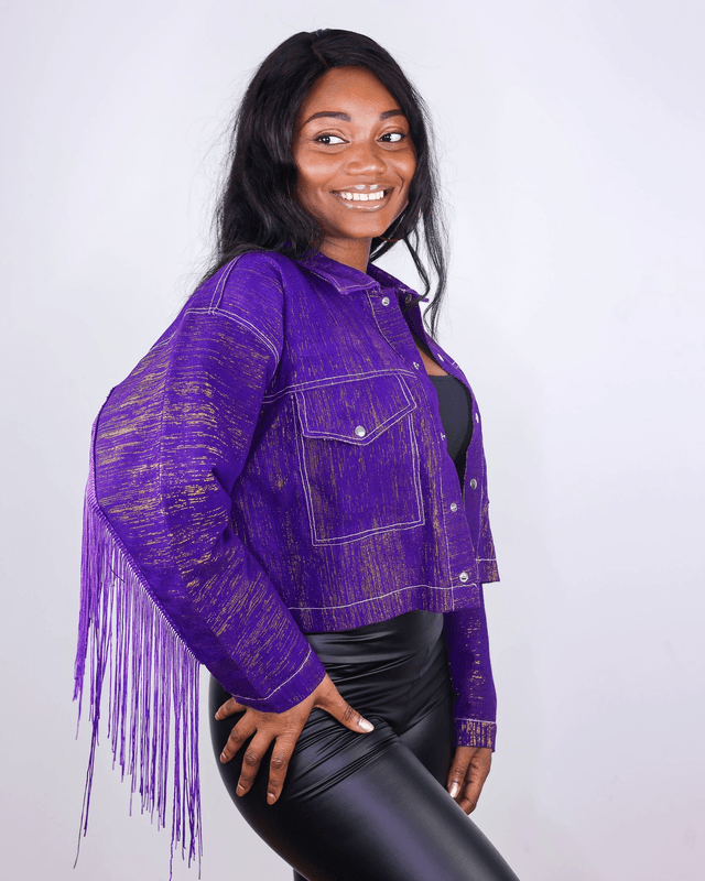 Veste à frange (violet) en pré-commande 