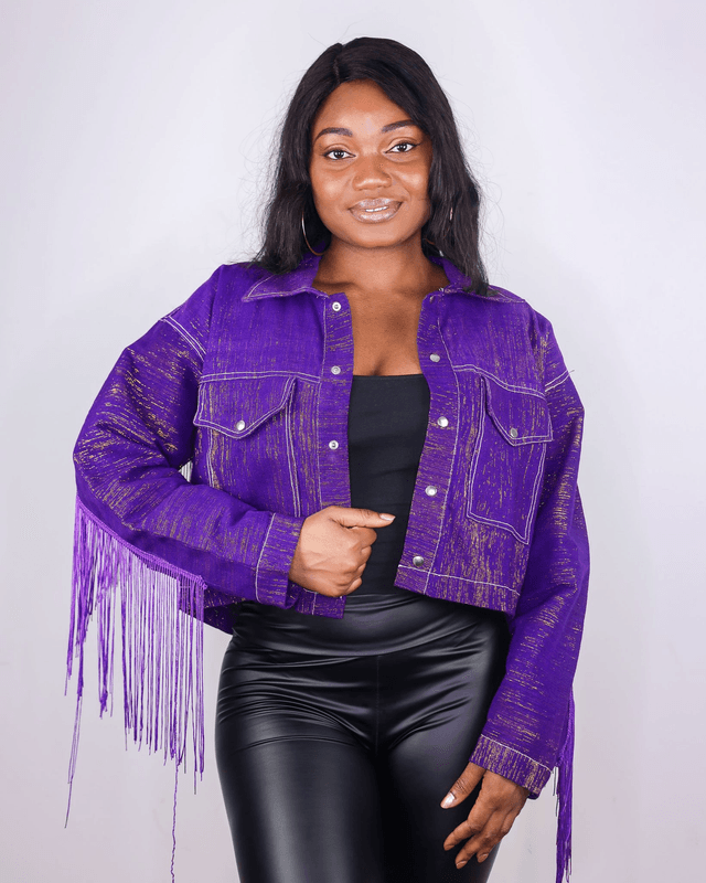 Veste à frange (violet) en pré-commande 